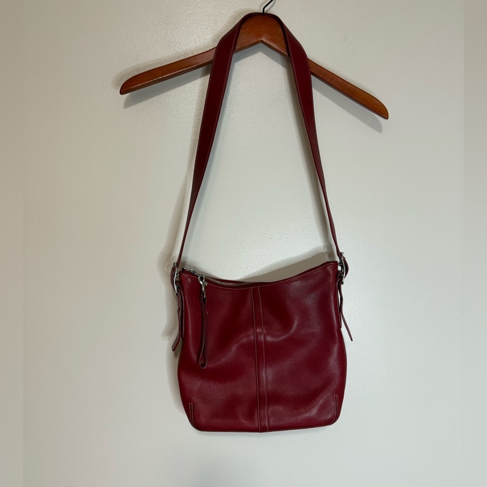 Coach #9326 red legacy slim duffle crossbody/shoulder bag